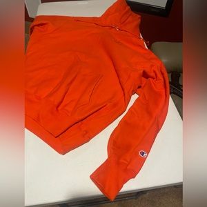 Champion orange men’s reverse weave hoodie with embroidered hoodie. XL.  New